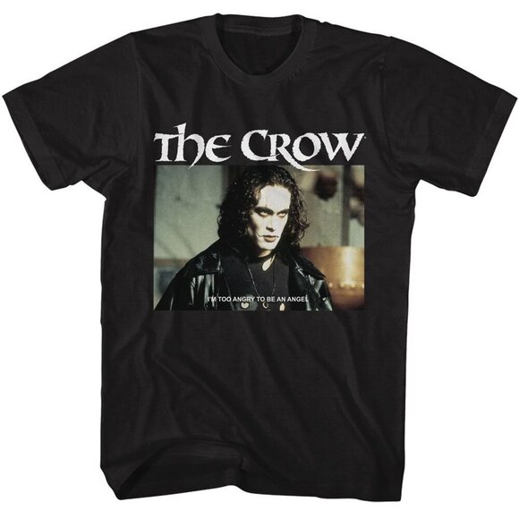 Olin D Tops - The Crow Too Angry Horror Graphic Dark Movie Fan Art Gothic Style T-Shirt 91